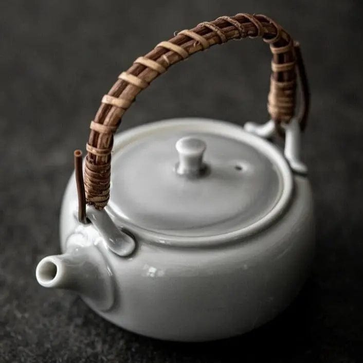 Japanse platte grijze porseleinen theepot 180 ml