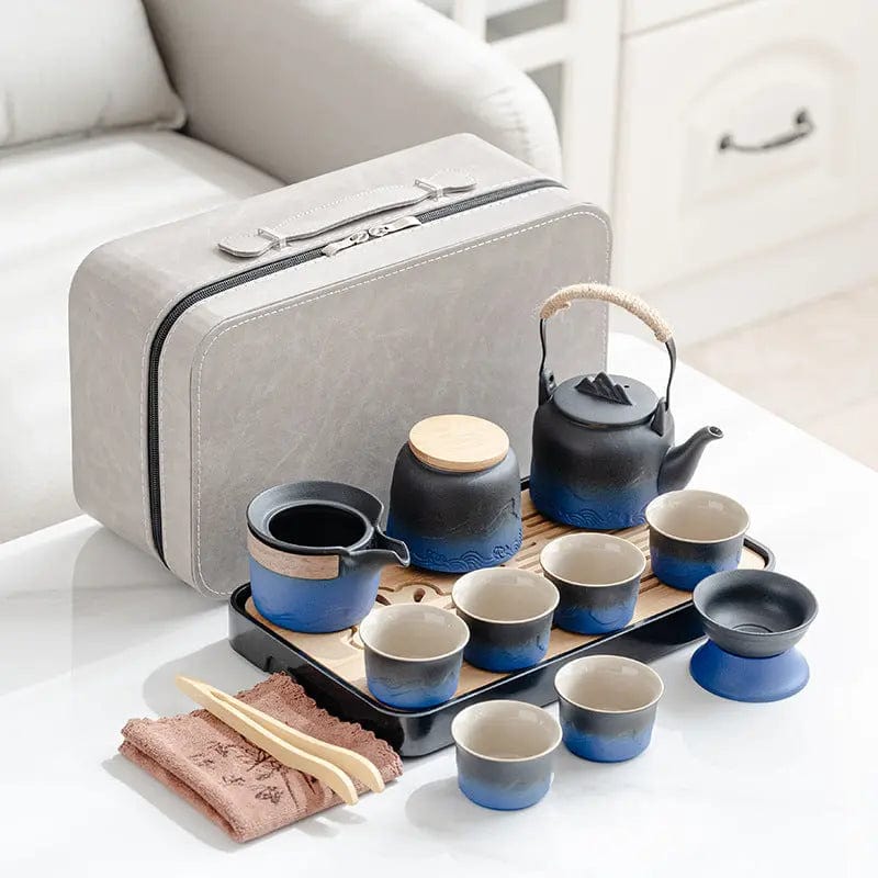 Japanse theeset met landschapsmotieven