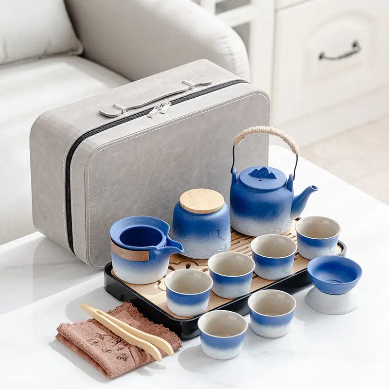 Japanse theeset met landschapsmotieven