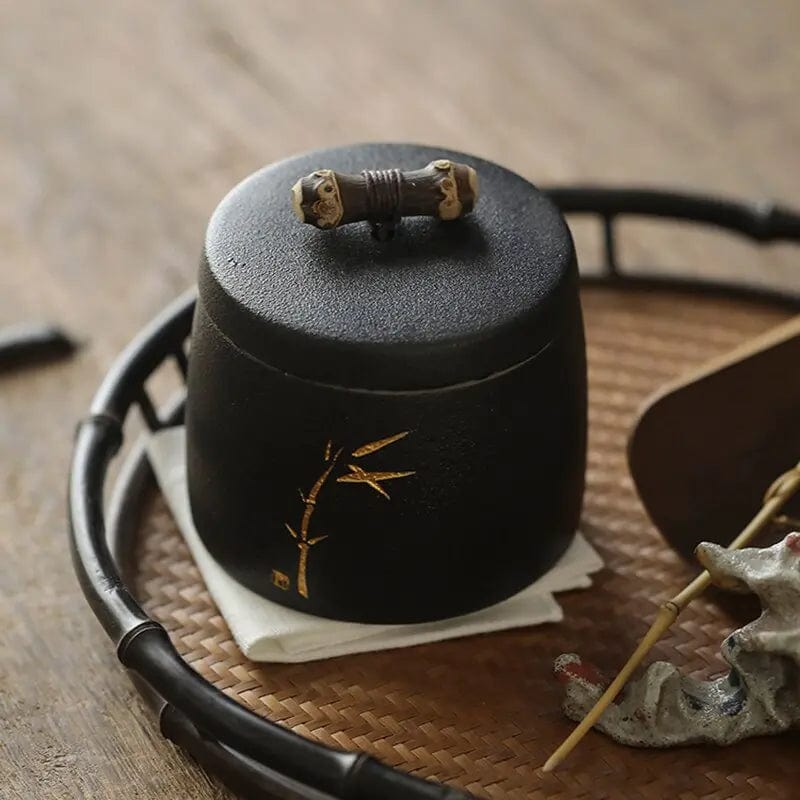 Japanse zwarte keramische theebus 270 ml