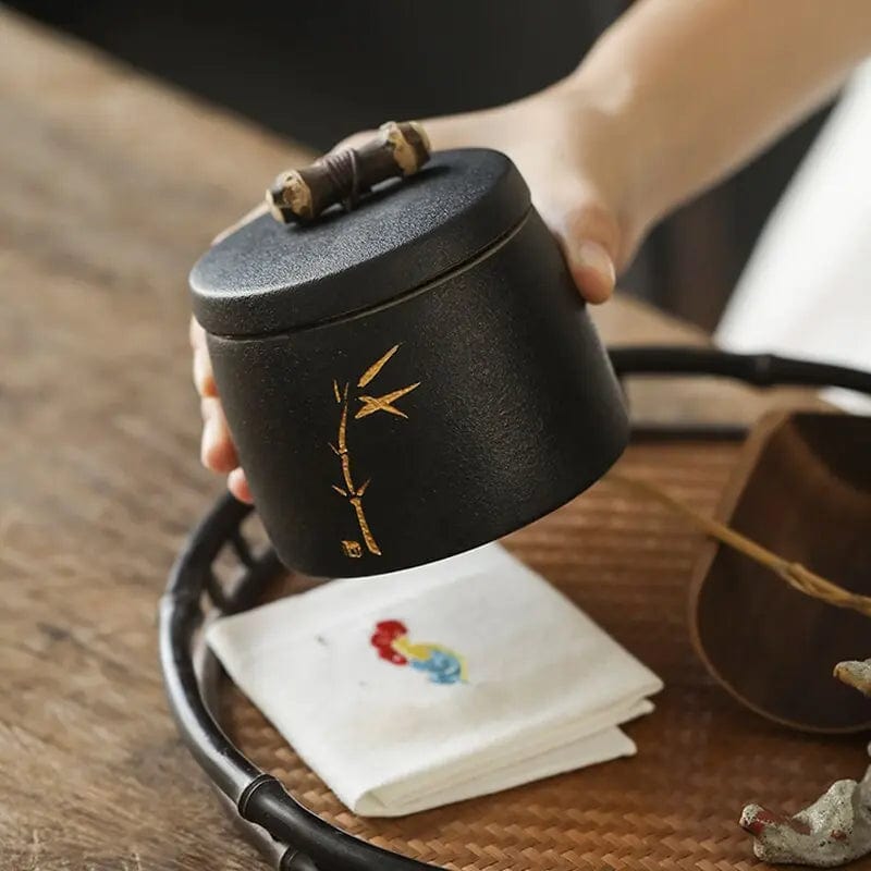 Japanse zwarte keramische theebus 270 ml