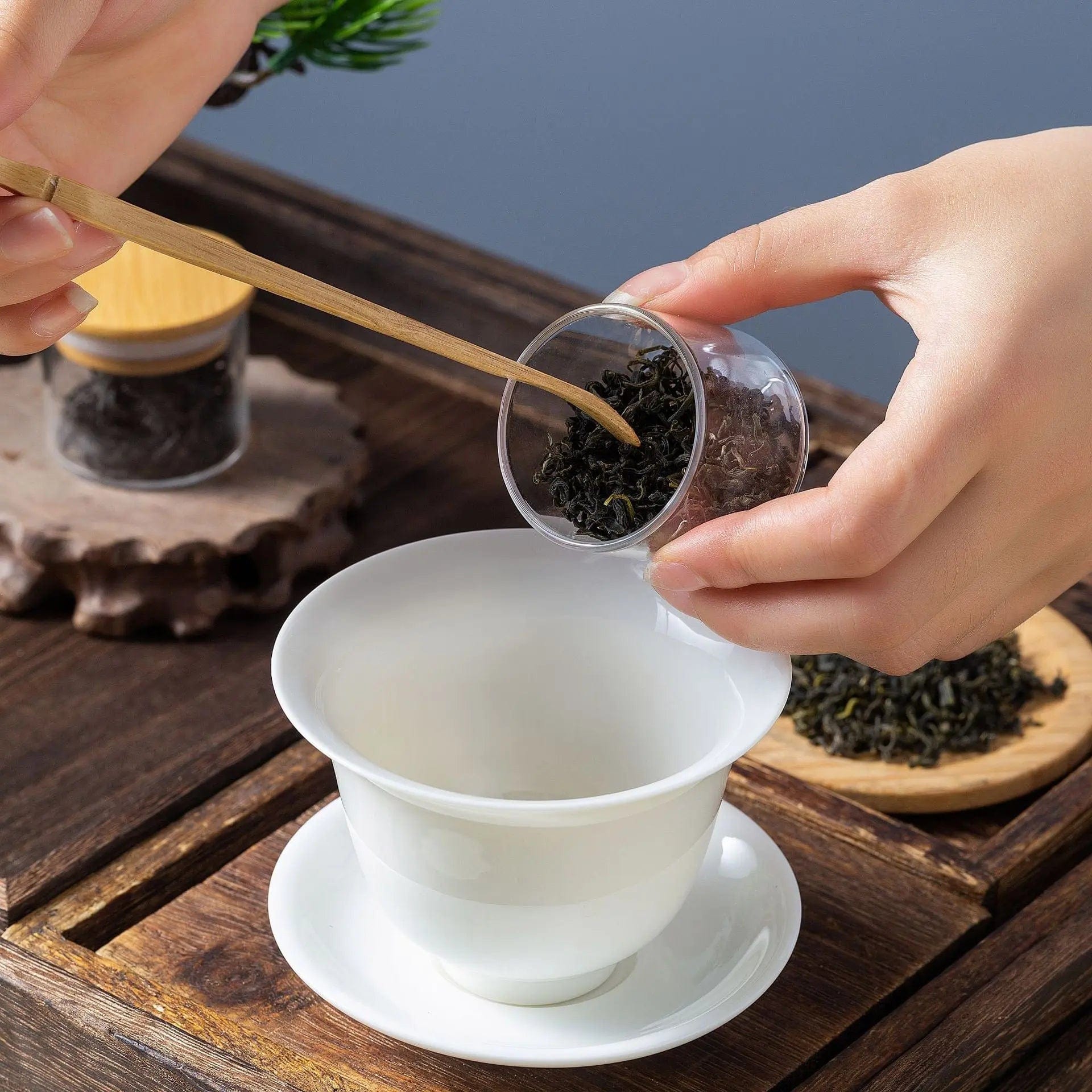 Kleine glazen theedoos