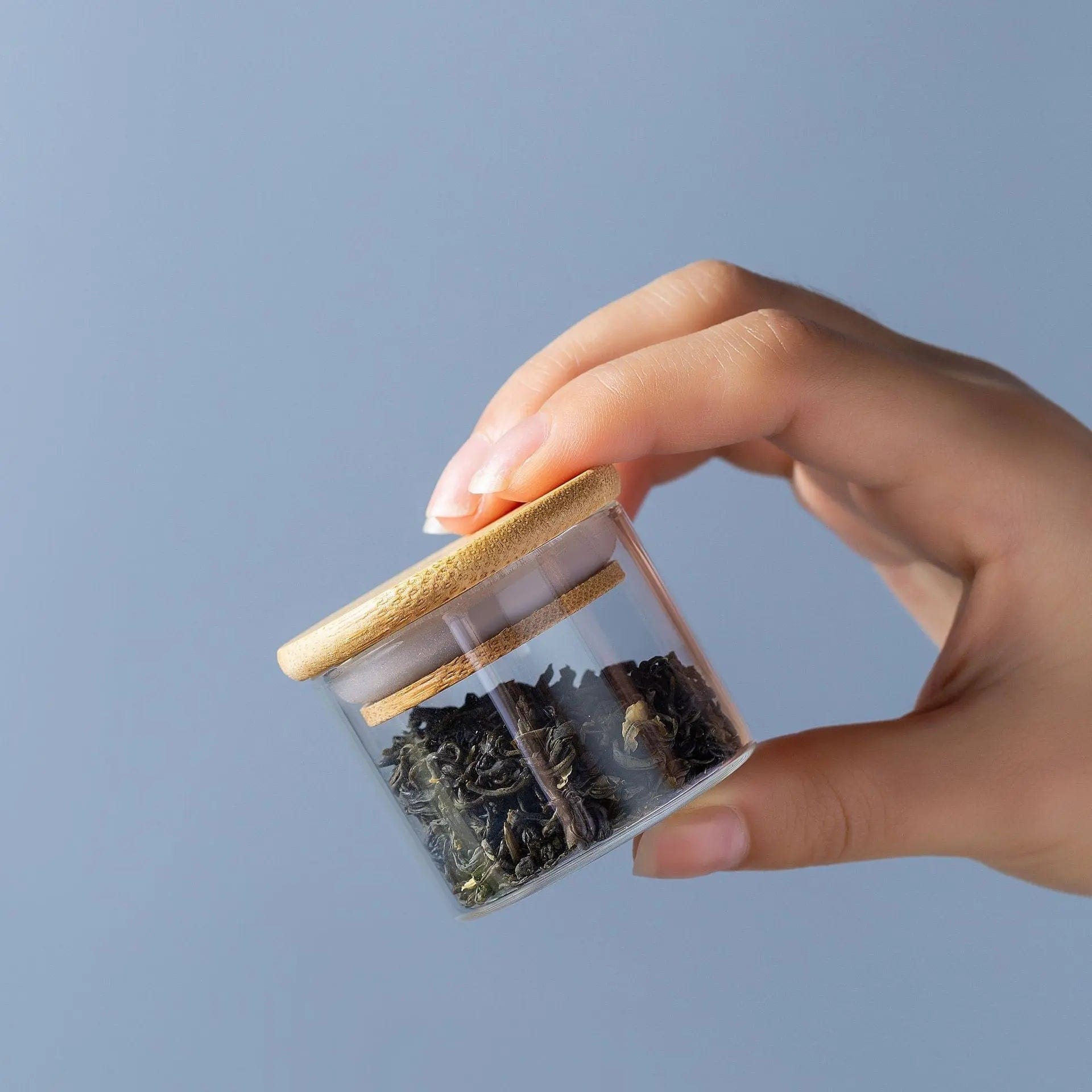 Kleine glazen theedoos