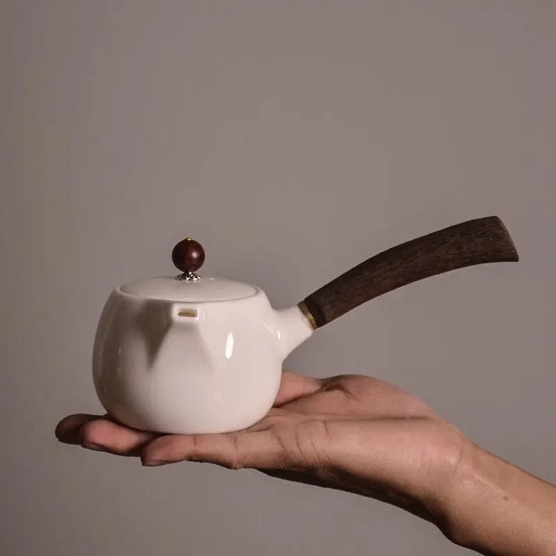 Kyusu Witte Keramische Japanse Theepot 200ml