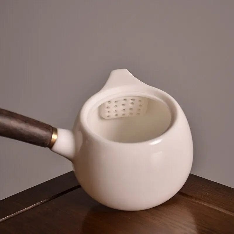 Kyusu Witte Keramische Japanse Theepot 200ml