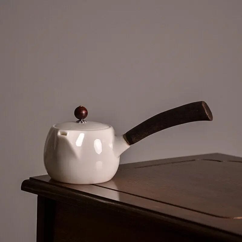 Kyusu Witte Keramische Japanse Theepot 200ml