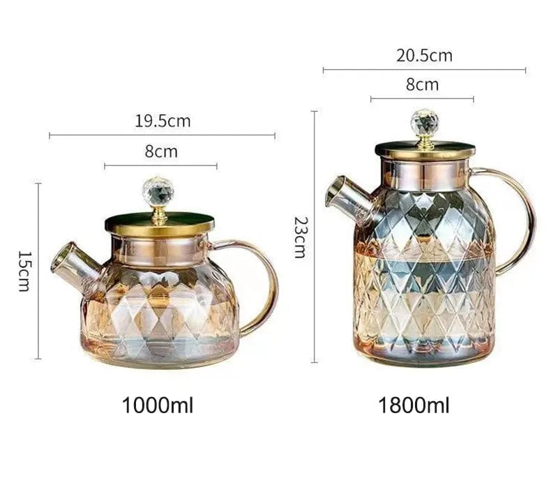 Luxe glazen theepot 1L - 1.8L