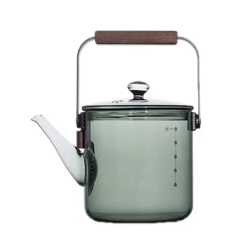 Moderne theepot van helder glas, 1 liter
