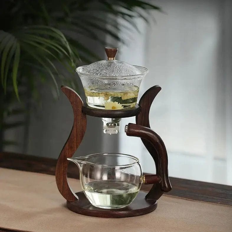 Originele theepot van glas en hout 300 ml