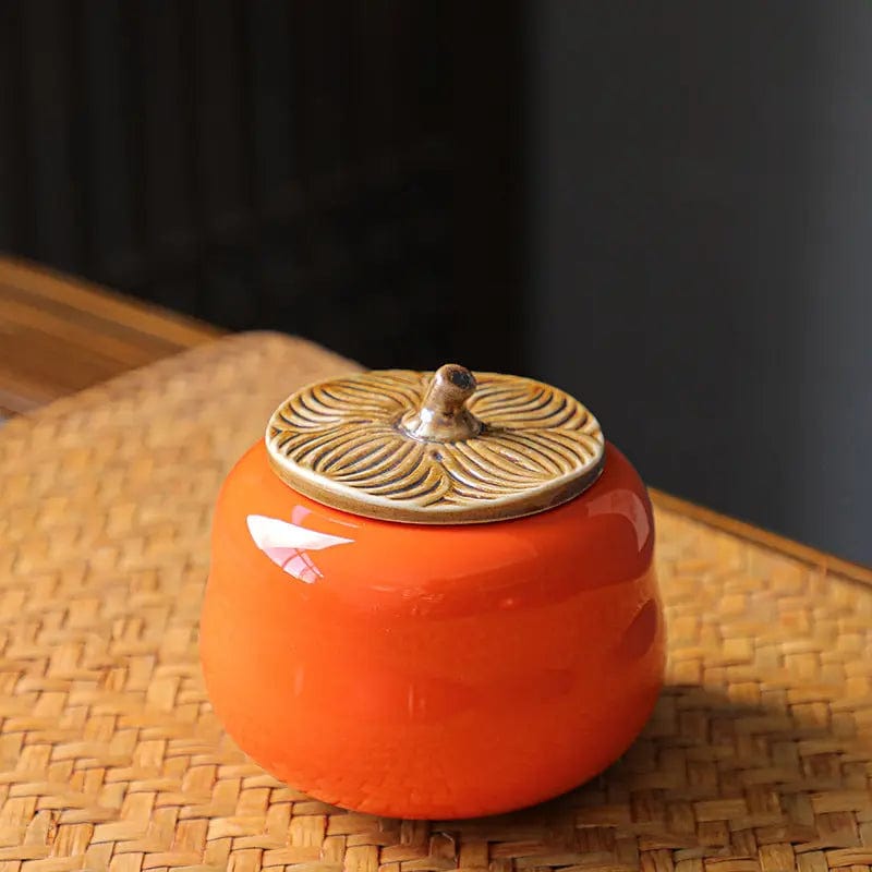 Persimmon Fruit Keramische Theedoos