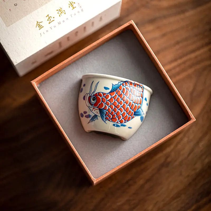 Porseleinen theekopje met karpermotief 120 ml