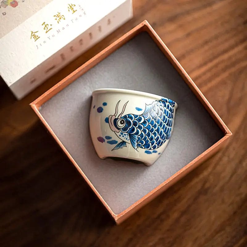 Porseleinen theekopje met karpermotief 120 ml