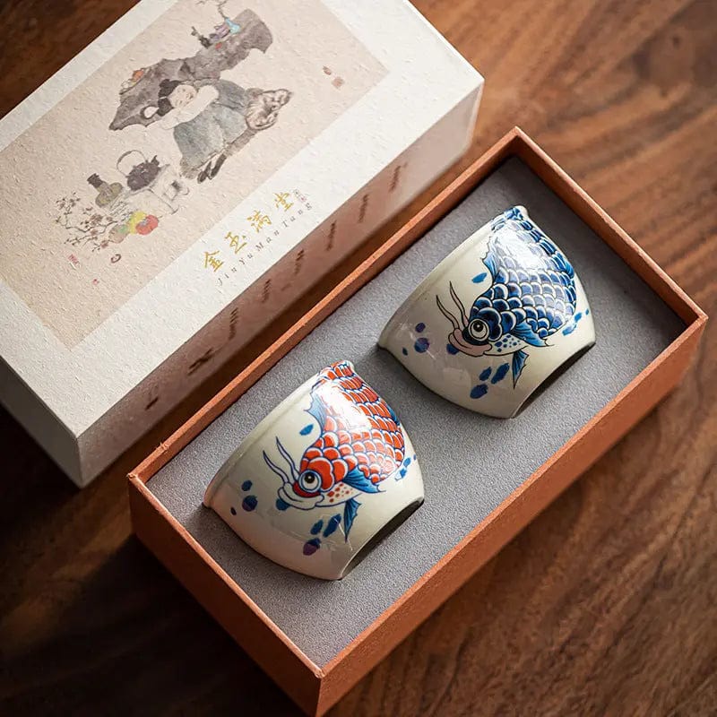 Porseleinen theekopje met karpermotief 120 ml