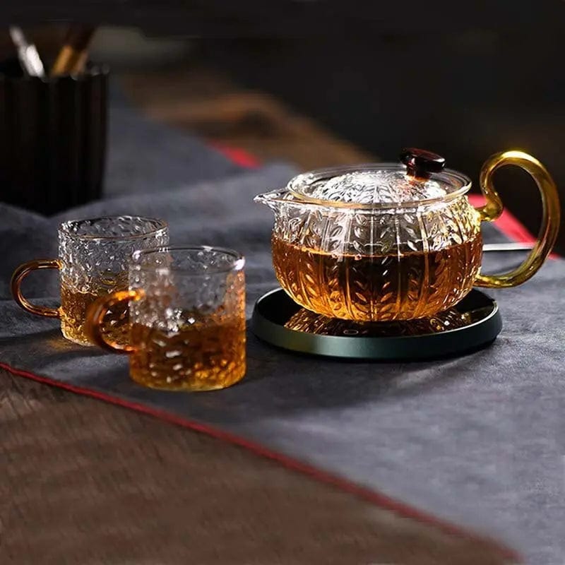 Theepot van gebloemd glas 300 ml - 500 ml