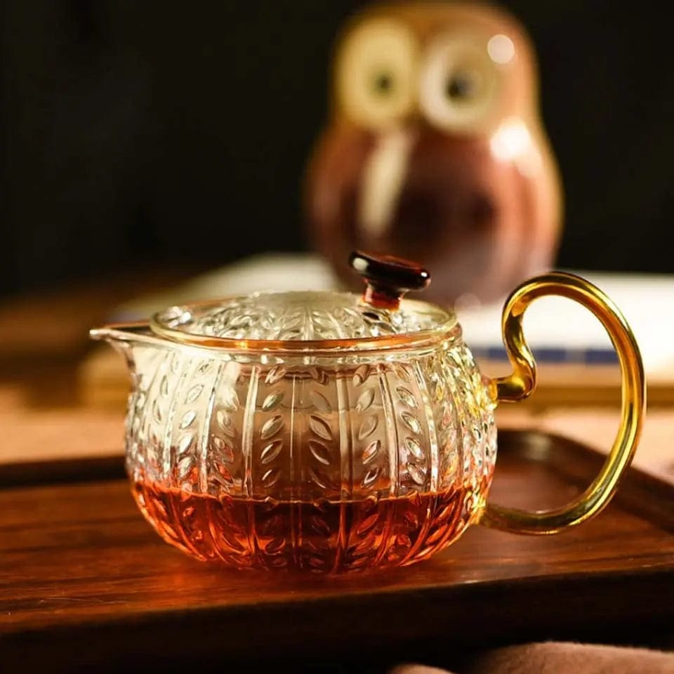 Theepot van gebloemd glas 300 ml - 500 ml