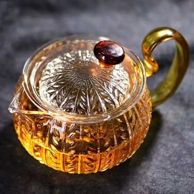 Theepot van gebloemd glas 300 ml - 500 ml