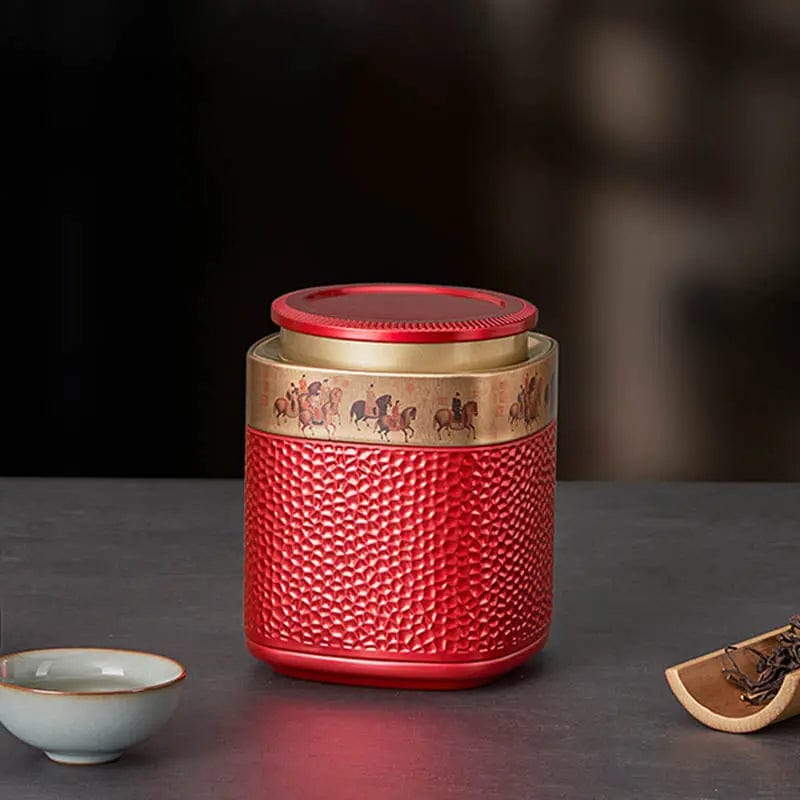 Traditionele Chinese metalen theedoos