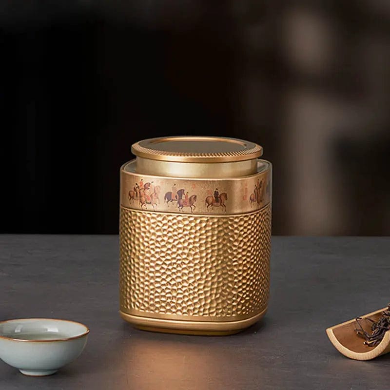 Traditionele Chinese metalen theedoos