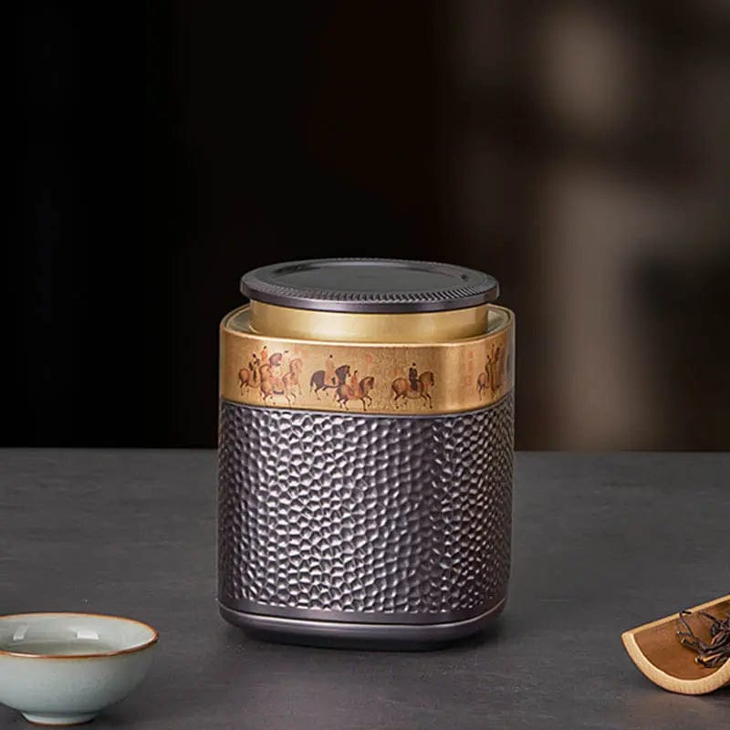 Traditionele Chinese metalen theedoos