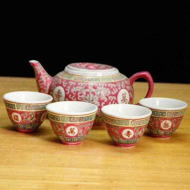 Traditionele Chinese rode porseleinen theepot 500ML