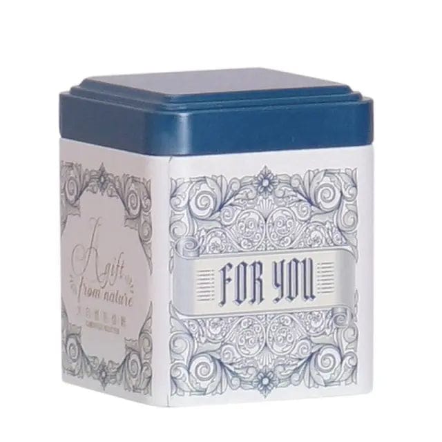 Witte metalen theedoos voor jou