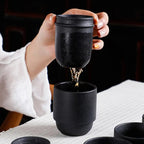 160ML Chinese draagbare zwarte keramische theepot