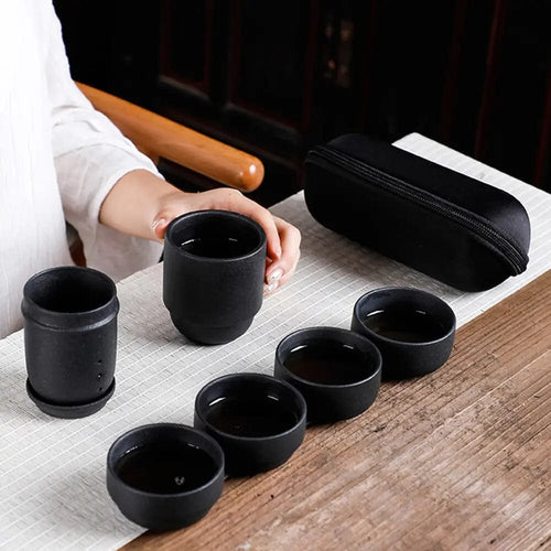 160ML Chinese draagbare zwarte keramische theepot