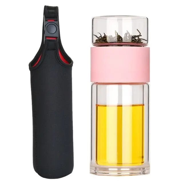 230ML draagbare glazen theepot