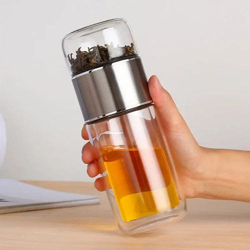 230ML draagbare glazen theepot