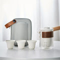 230ML draagbare theepot van glas en keramiek
