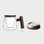 300 ml thee-infusermok van glas en hout