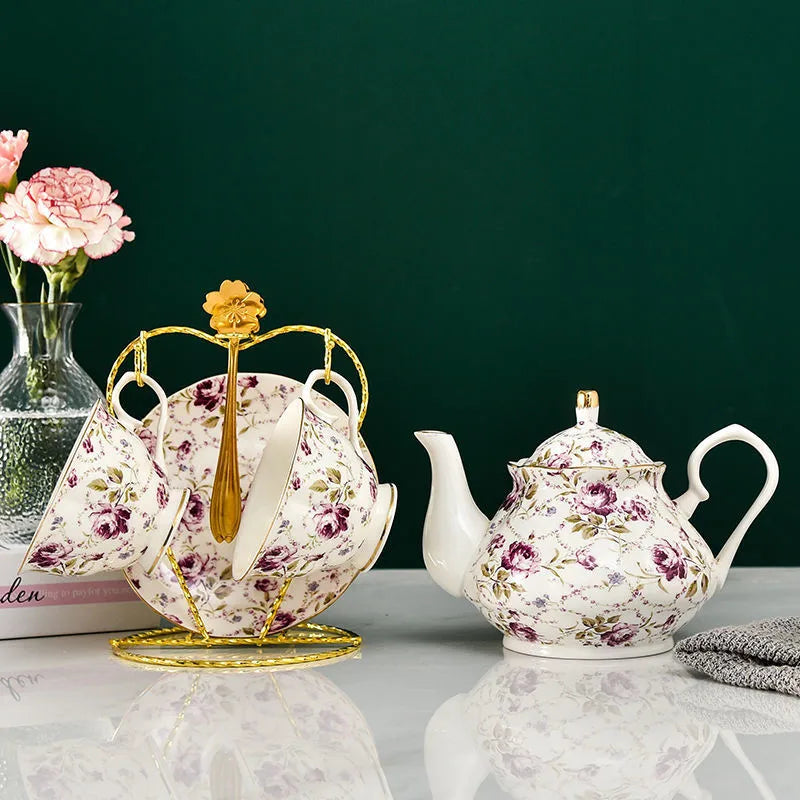 Engelse porseleinen theepot in vintage stijl – afbeelding 6