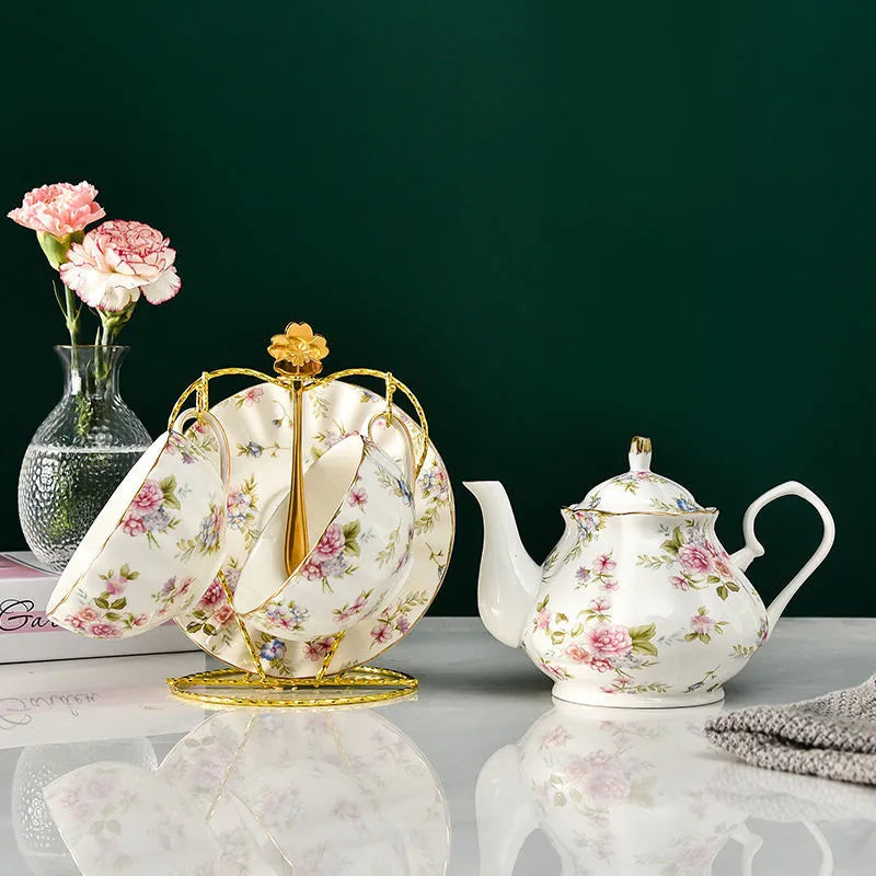 Engelse porseleinen theepot in vintage stijl – afbeelding 11
