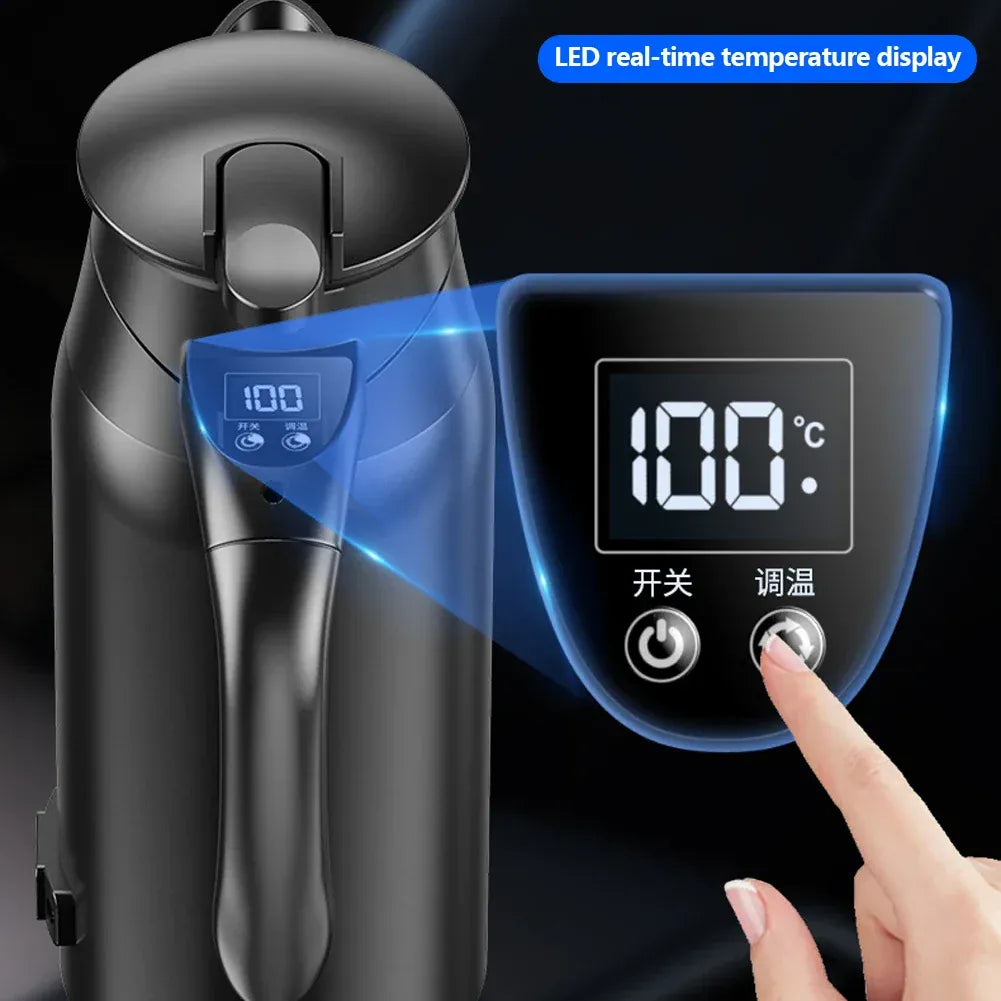 RVS autowaterkoker 12V/24V – 800 ml of 1,2 liter