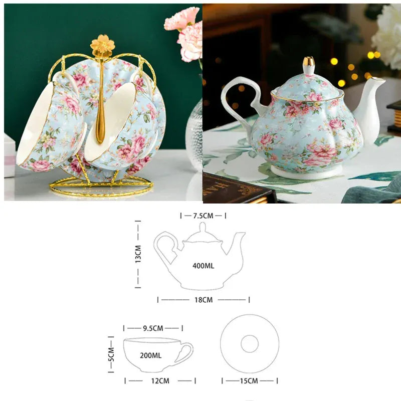 Engelse porseleinen theepot in vintage stijl