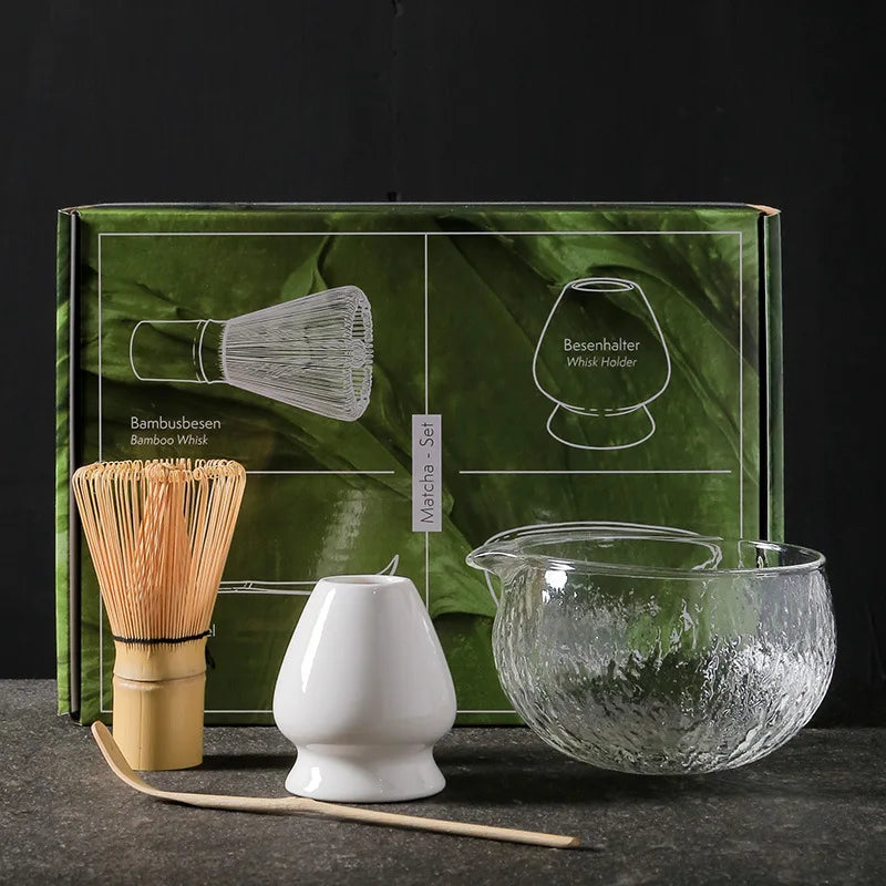 Japanse matcha set – 4- of 7-delig van glas en bamboe