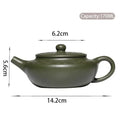 Groene Yixing-stijl kleitheepot 170 ml met gegraveerd motief