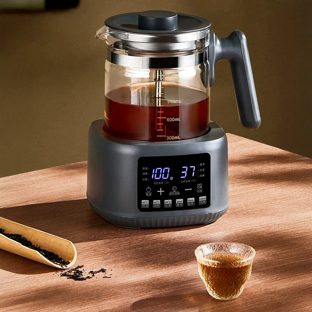 Elektrische glazen theepot met stoominfuser – afbeelding 1