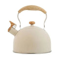 Beige retro RVS fluitketel 2,5 liter