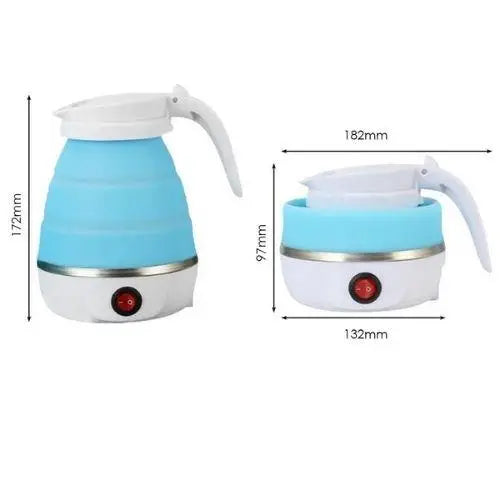 Blauwe opvouwbare reiswaterkoker 600 ml