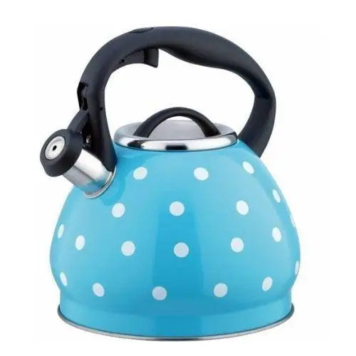 Blauwe vintage fluitketel