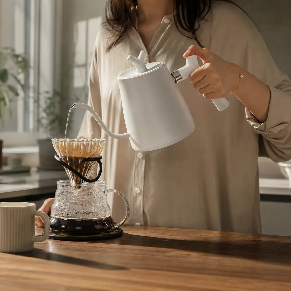 RVS waterketel 1 liter met zwanenhals voor inductie