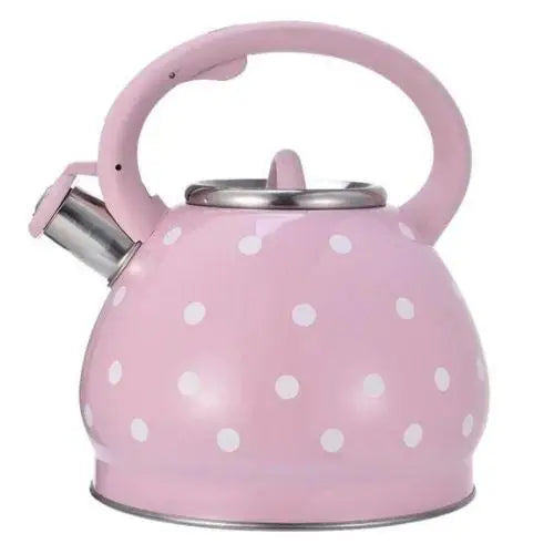 Roze retro RVS fluitketel 3,5 liter voor inductie – afbeelding 2
