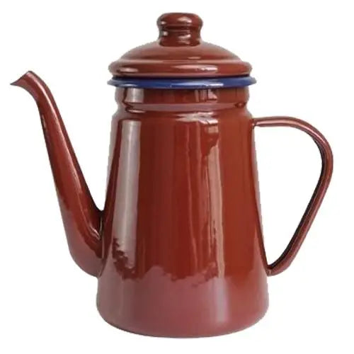 Bruine geëmailleerde waterketel 1,1 liter