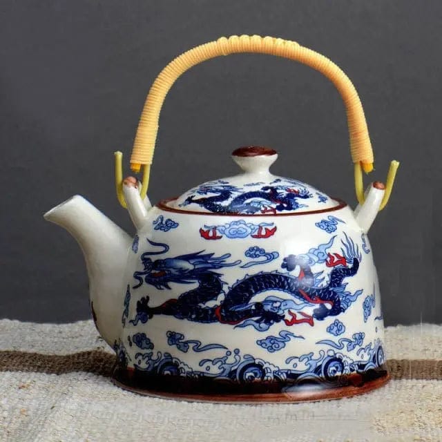 Chinese Blauwe Draak Porseleinen Theepot 900ML