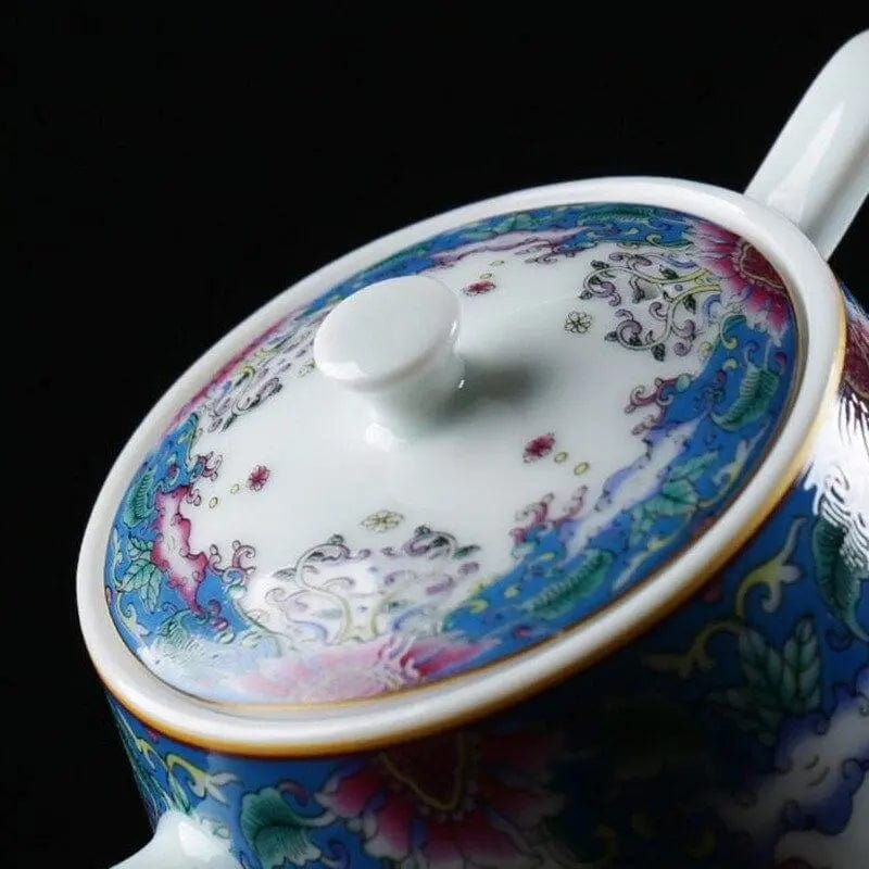Chinese bloemenporseleinen theepot 210 ml