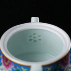 Chinese bloemenporseleinen theepot 210 ml