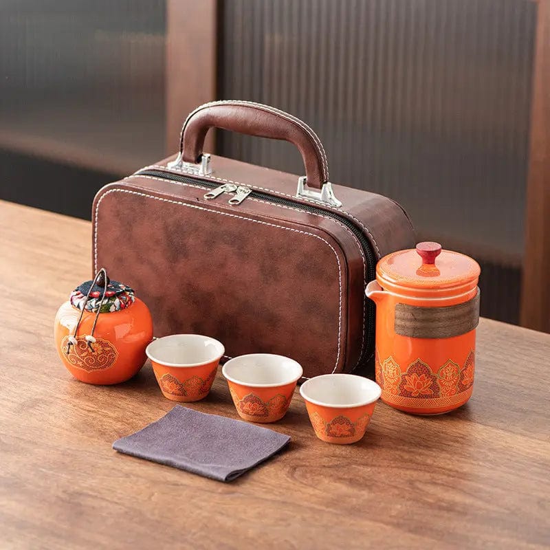 Chinese keramische reistheeset
