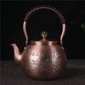 Chinese ronde koperen theepot bloemen en vlinders 1,5L