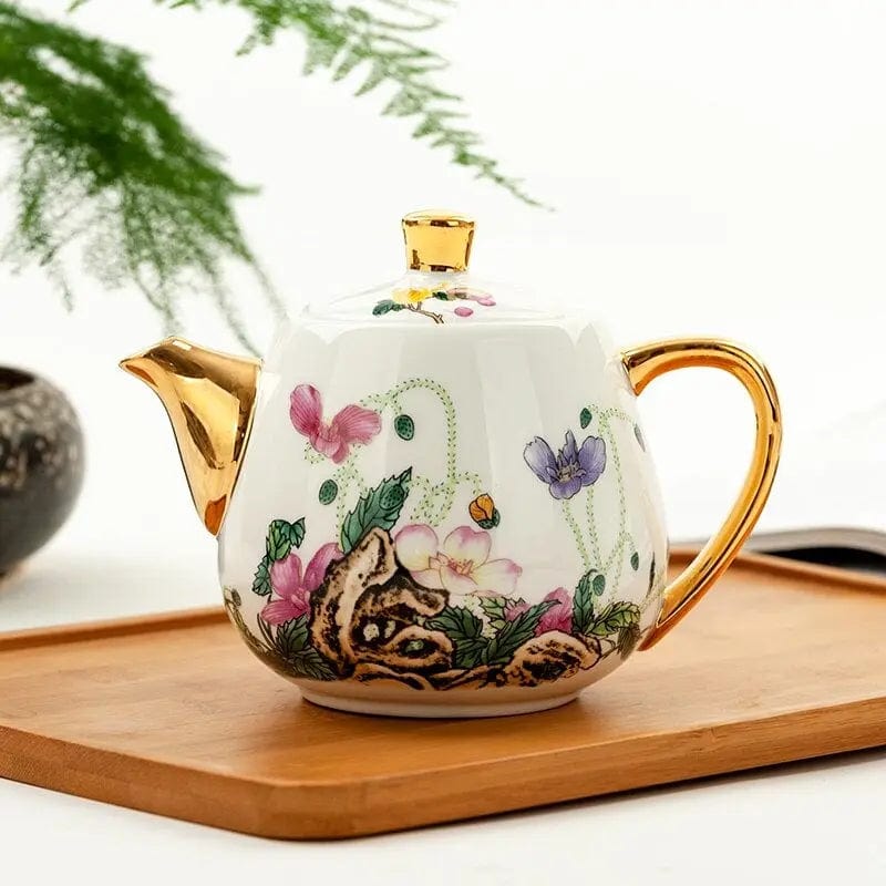 Chinese Witgouden Porseleinen Theepot 450ML